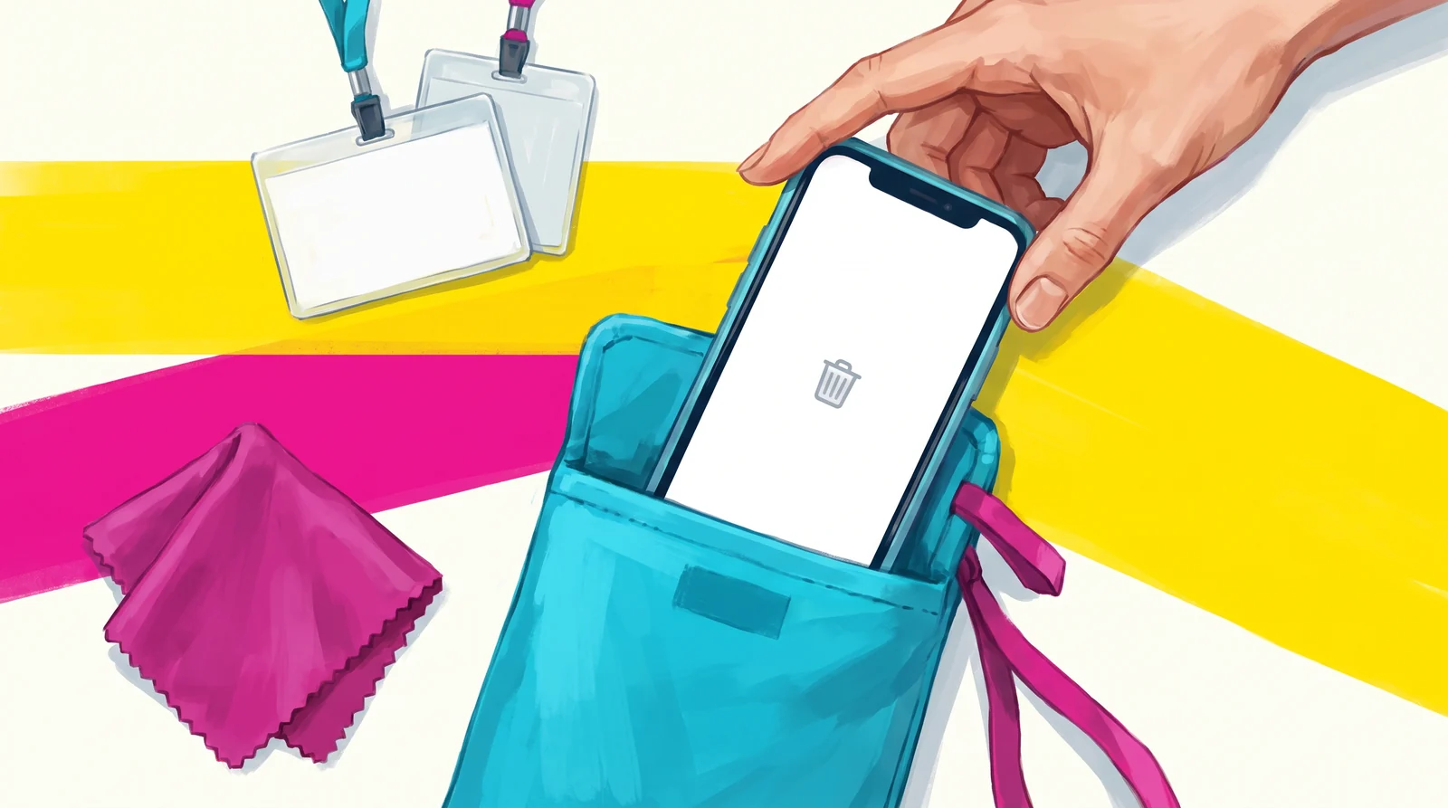 A phone with a blank screen after a training session