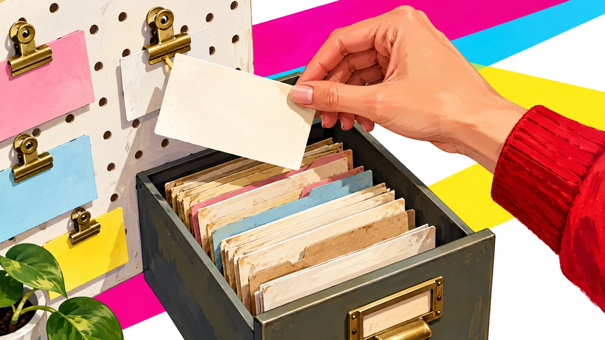 A completed task card is unpinned and saved to an archive